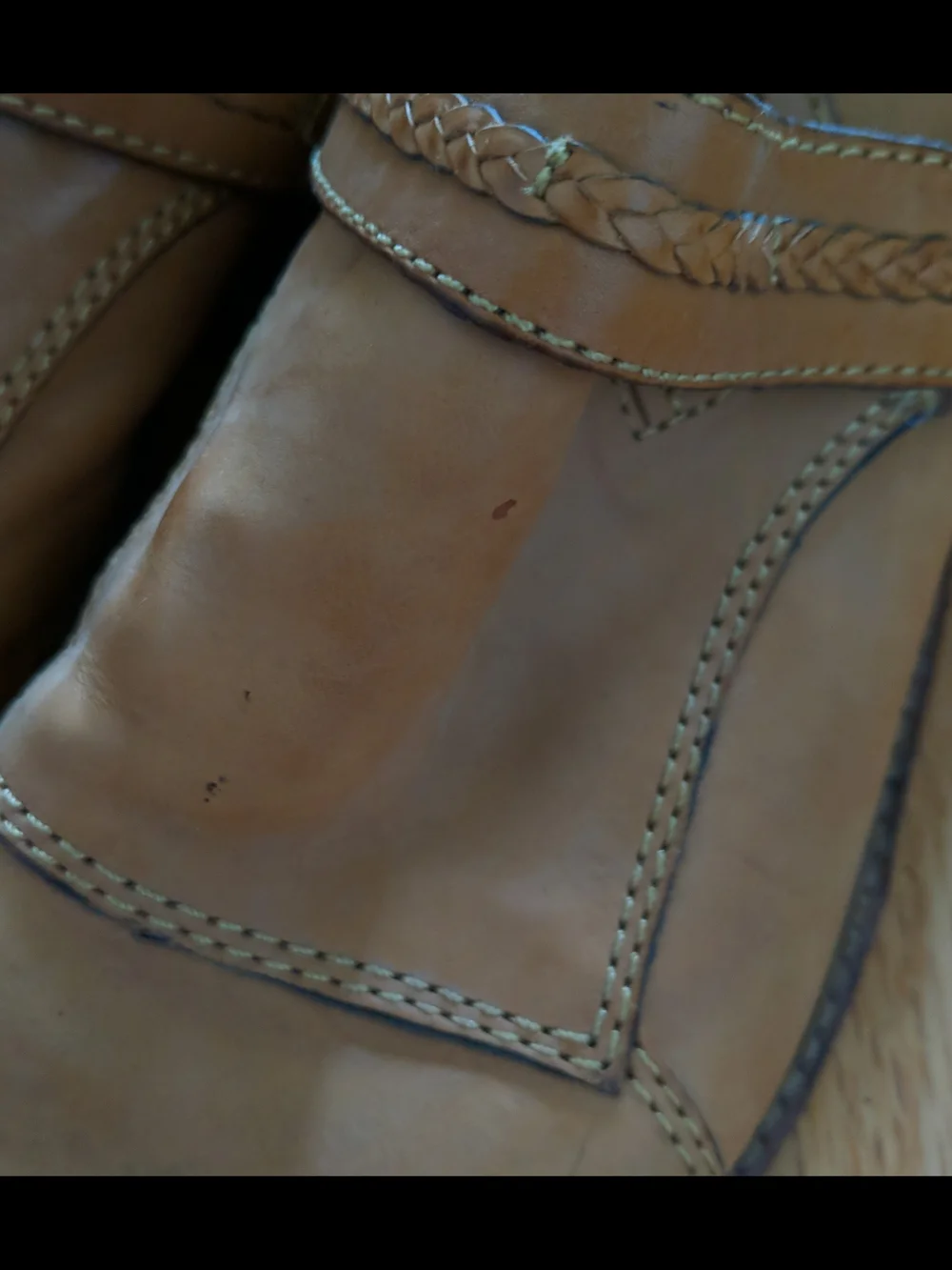 Nicole Women's Tan Leather Booties with Removable Strap | Size 6.5/7